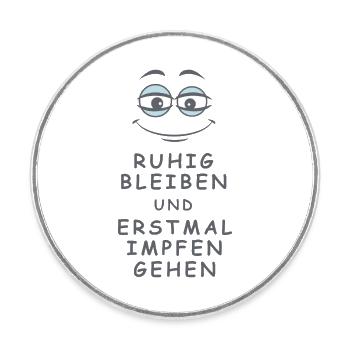 Impfen gehen - Runder Kühlschrankmagnet - Weiß - Vorne