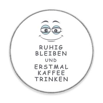 Kaffee trinken - Runder Kühlschrankmagnet - Weiß - Vorne