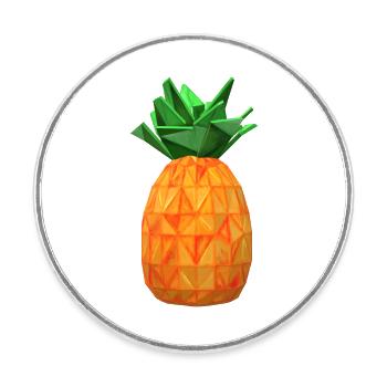 Ananas Polygon Frucht Pineapple Gesund - Runder Kühlschrankmagnet - Weiß - Vorne