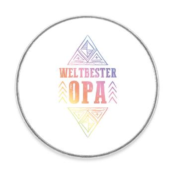 Weltbester Opa - Runder Kühlschrankmagnet - Weiß - Vorne
