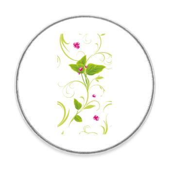 Zweig mit rosa Blüten - Runder Kühlschrankmagnet - Weiß - Vorne