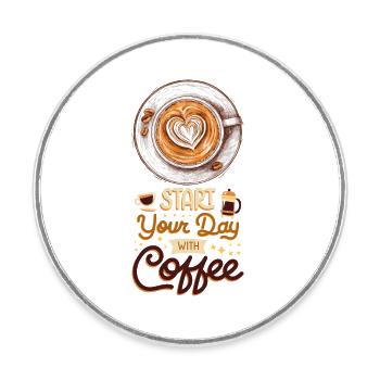 Kaffee Kaffeeliebhaber Kaffeetasse Barista Vintage - Runder Kühlschrankmagnet - Weiß - Vorne