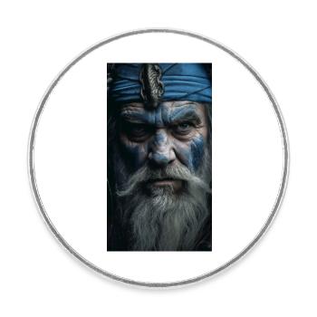 Viking - Runder Kühlschrankmagnet - Weiß - Vorne