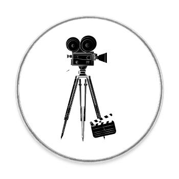 Camera - Round  fridge magnet - white - Front