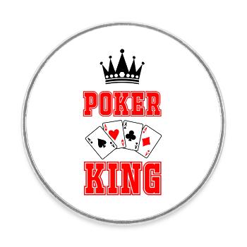 Roi du poker - Magnet rond - blanc - Devant