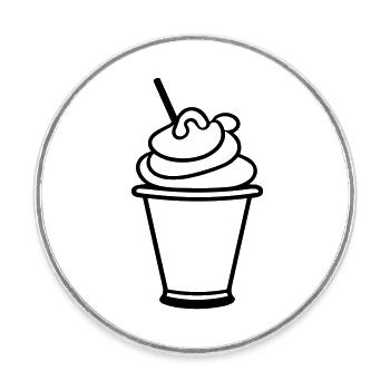 Eisbecher - Runder Kühlschrankmagnet - Weiß - Vorne