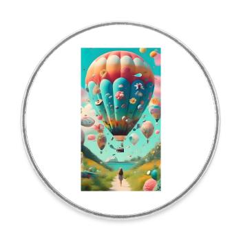 Ballon-Ballon - Runder Kühlschrankmagnet - Weiß - Vorne