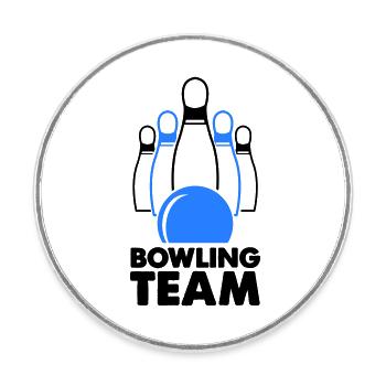bowling team - Runder Kühlschrankmagnet - Weiß - Vorne