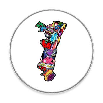 Pop-Art-Region Elsass - Runder Kühlschrankmagnet - Weiß - Vorne