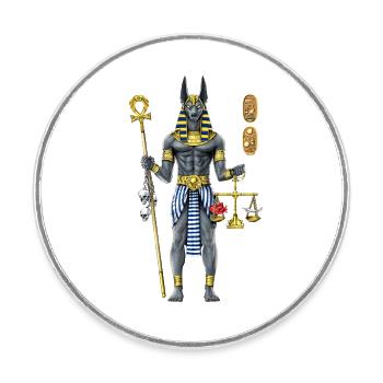 Anubis Ägyptische Mythologie Gott - Runder Kühlschrankmagnet - Weiß - Vorne