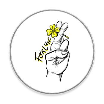 Bonne chance ! - Magnet rond - blanc - Devant