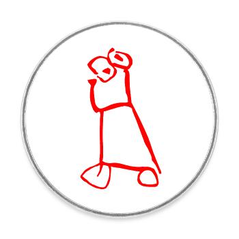 Majakuja (rot) - Runder Kühlschrankmagnet - Weiß - Vorne