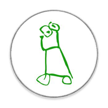 Majakuja (grün) - Runder Kühlschrankmagnet - Weiß - Vorne