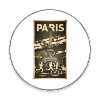 Paris | France | Sports Competition | 2024 | - Round  fridge magnet - white - Front