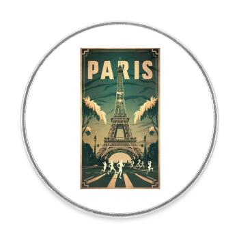 Paris | France | Sports Competition | 2024 | - Round  fridge magnet - white - Front