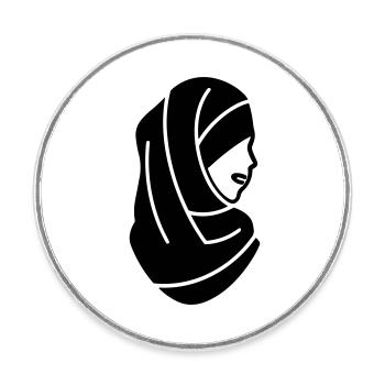 hijab headscarf muslim woman - Round  fridge magnet - white - Front