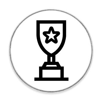 Trophäe - Runder Kühlschrankmagnet - Weiß - Vorne