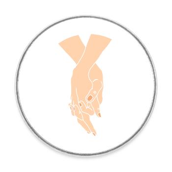 hands couple - Runder Kühlschrankmagnet - Weiß - Vorne
