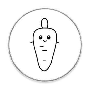 Carotte - Magnet rond - blanc - Devant