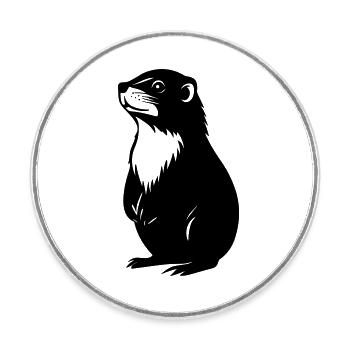 Marmot - Round  fridge magnet - white - Front