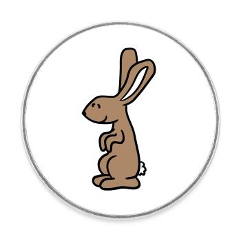 Hase Kaninchen Häschen Cartoon Kleintier niedlich - Runder Kühlschrankmagnet - Weiß - Vorne
