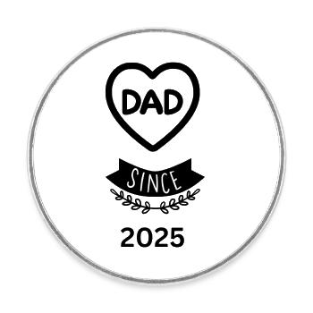 2025 Papa - Magnet rond - blanc - Devant
