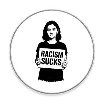Racism Sucks Rassismus - Round  fridge magnet - white - Front