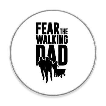 Fear the walking Dad, Vatertag. Bollerwagen Tour - Runder Kühlschrankmagnet - Weiß - Vorne