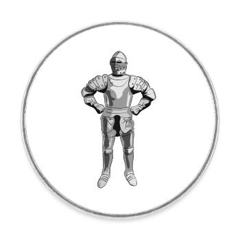 Ritter Rüstung - Runder Kühlschrankmagnet - Weiß - Vorne