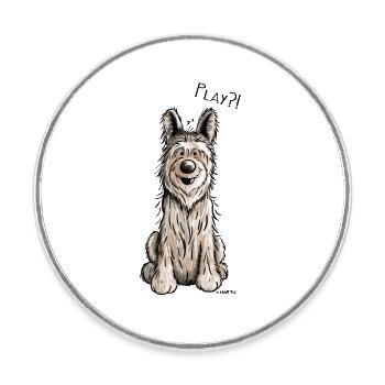 Happy Berger Picard - Hund - Dog - Runder Kühlschrankmagnet - Weiß - Vorne
