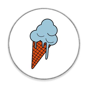 Schmelzendes Eis - Round  fridge magnet - white - Front