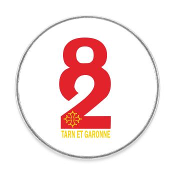 Tarn et garonne - Magnet rond - blanc - Devant