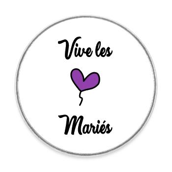 LONG LIVE THE BRIDE AND GROOM - Round  fridge magnet - white - Front