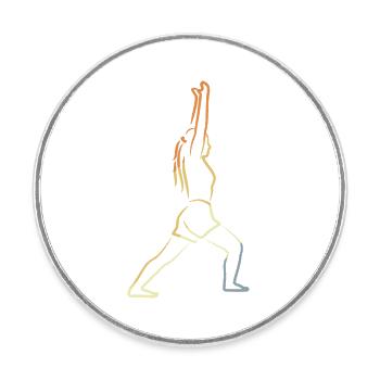 Yogini Vintage Look - Round  fridge magnet - white - Front