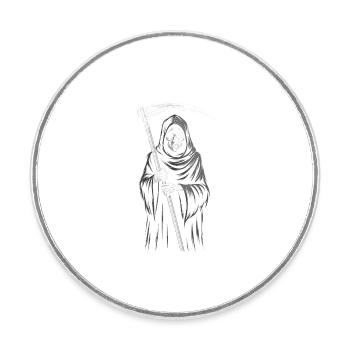 Grim Reaper - Superbe citation de Skeleton Time - Magnet rond - blanc - Devant