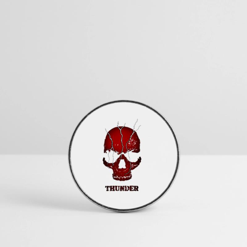Exploding Thunder Skull Round  fridge magnet