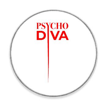 Psycho Diva – Sarcasm Spell Red - Round  fridge magnet - white - Front