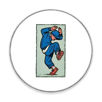Male dancer #1 - Runder Kühlschrankmagnet - Weiß - Vorne