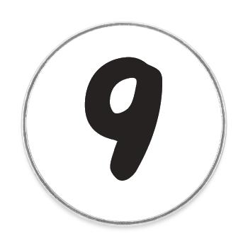 9 - Round  fridge magnet - white - Front