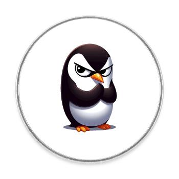 Pinguin Lustige Tiere - Runder Kühlschrankmagnet - Weiß - Vorne