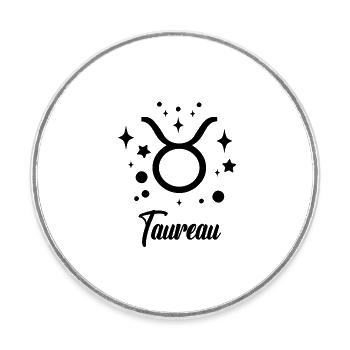 taureau - Magnet rond - blanc - Devant