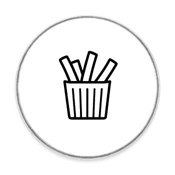 Pommes frites - Runder Kühlschrankmagnet - Weiß - Vorne