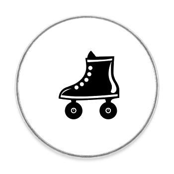 Roller - Round  fridge magnet - white - Front