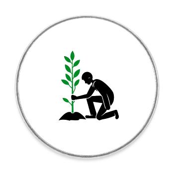 Environnement de plantation - Magnet rond - blanc - Devant