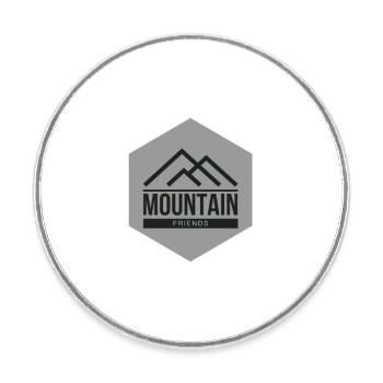 Mountains Grau - Runder Kühlschrankmagnet - Weiß - Vorne