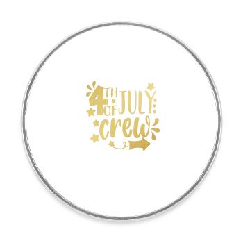 4th of july crew - Round  fridge magnet - white - Front