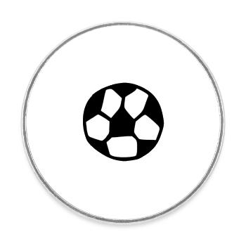 Fußball - Runder Kühlschrankmagnet - Weiß - Vorne