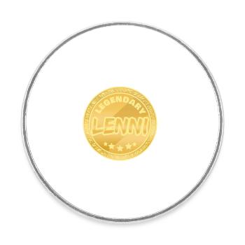 Prénom Lenni - Magnet rond - blanc - Devant