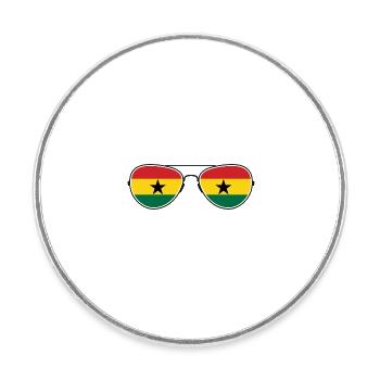 Ghana Afrika - Runder Kühlschrankmagnet - Weiß - Vorne