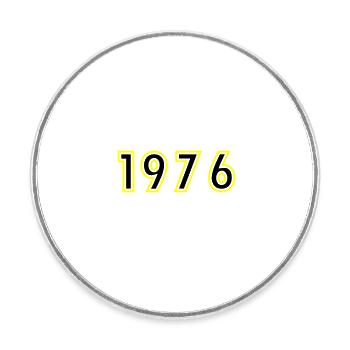 1976 Year Birthday - Round  fridge magnet - white - Front